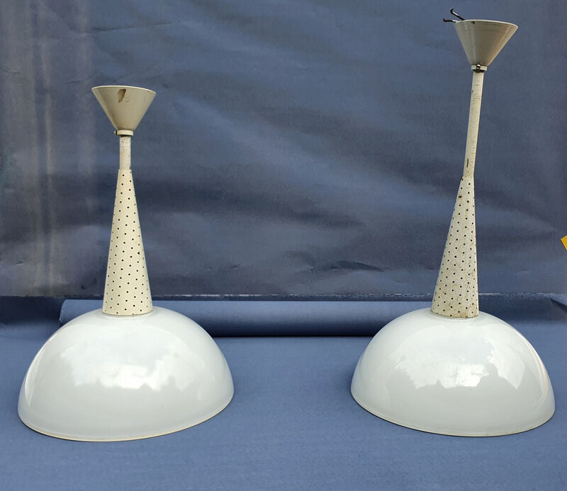 2 Vintage pendant lamps Holophane 1960
