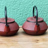 Pair of individual Japanese teapots