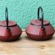Pair of individual Japanese teapots