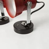 Pair of 1970s red and black wall lights