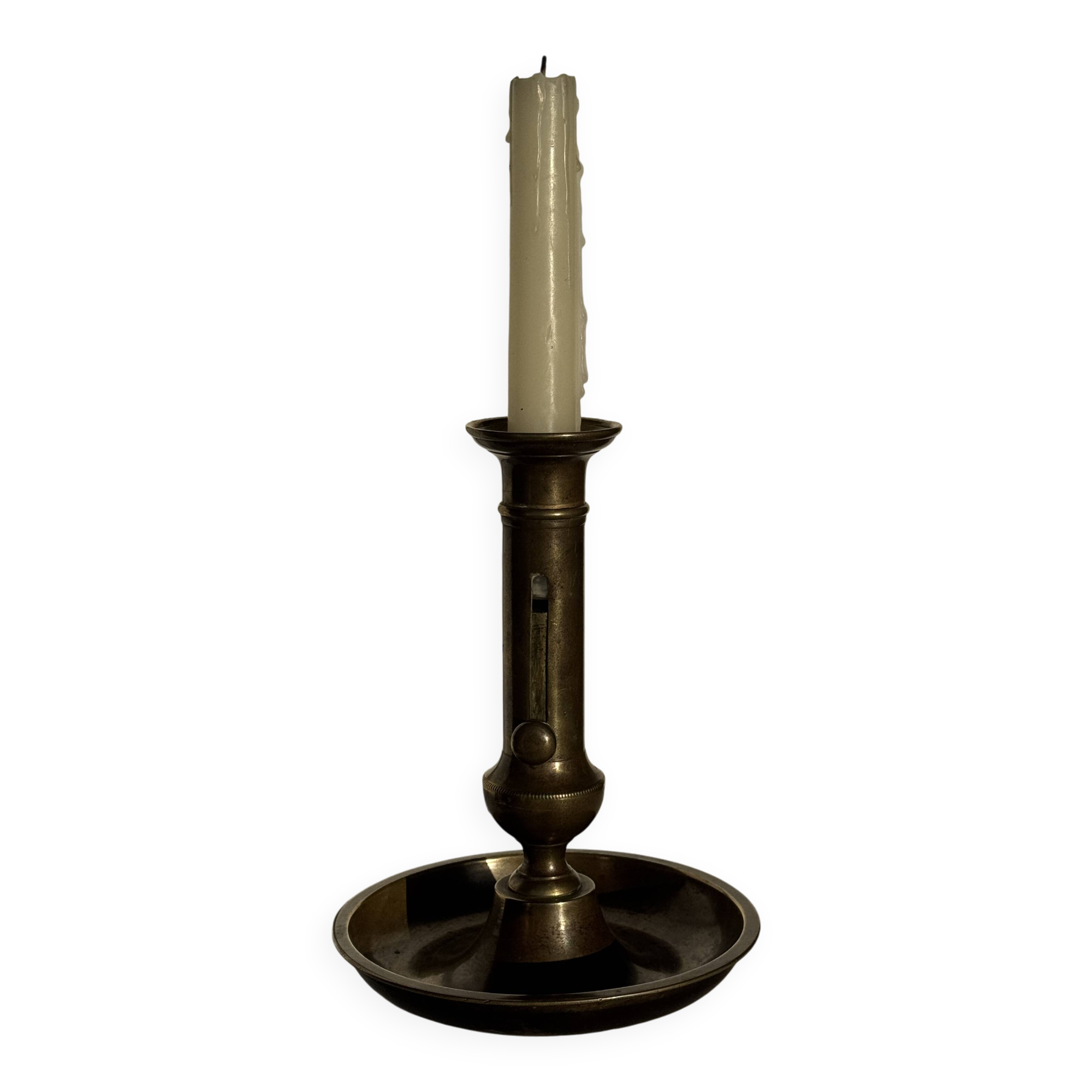 Large adjustable antique gold candlestick H20 D10