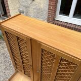 Armoire en  bois et rotin