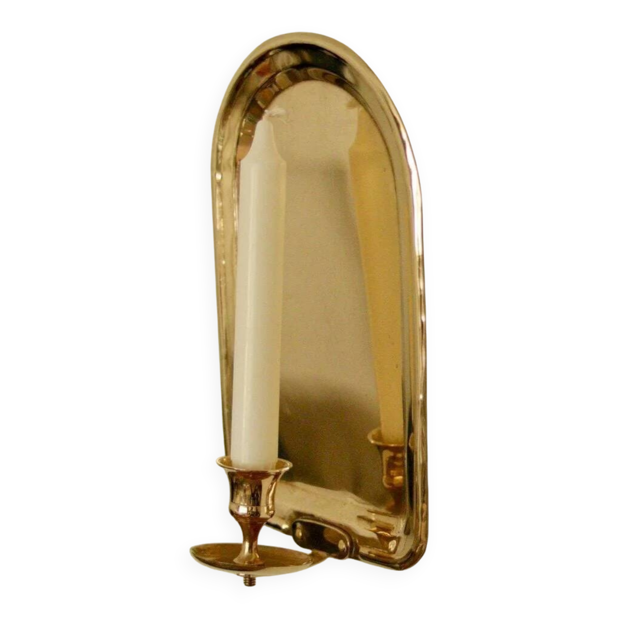 Single mid-century Swedish brass sconce