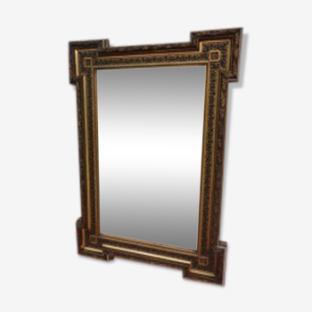 Mirror frame wooden beveled ice 90x65cm