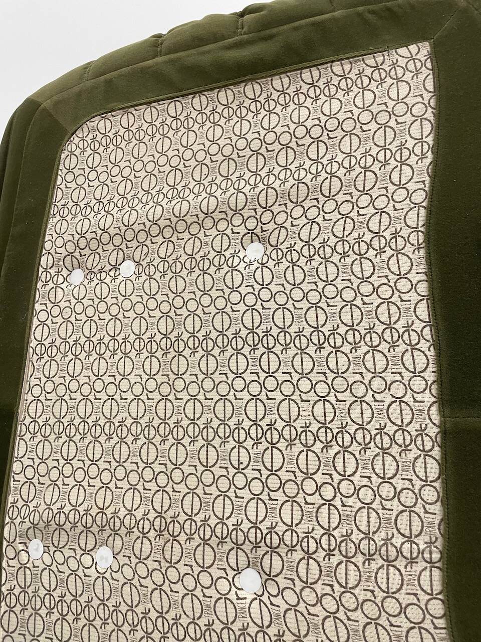 Vintage 2 and 3 seater green velvet togo set