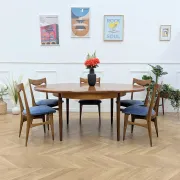 Table ronde G Plan teck scandinave extensible