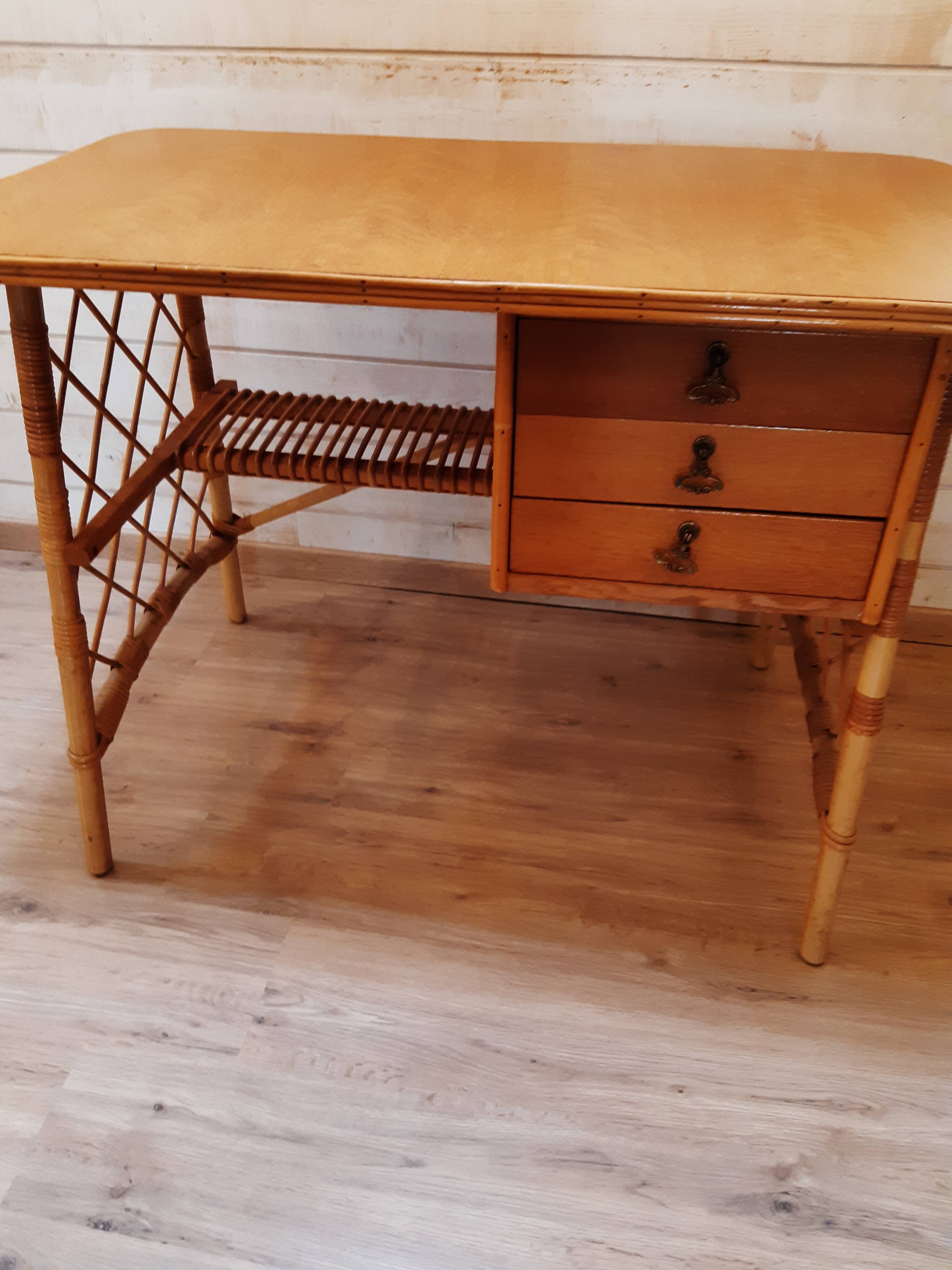 Rattan office by Louis Sognot