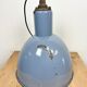 Bauhaus blue enamel industrial pendant lamp, 1950s