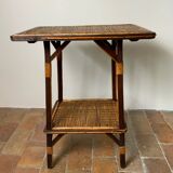 Wood and rattan table