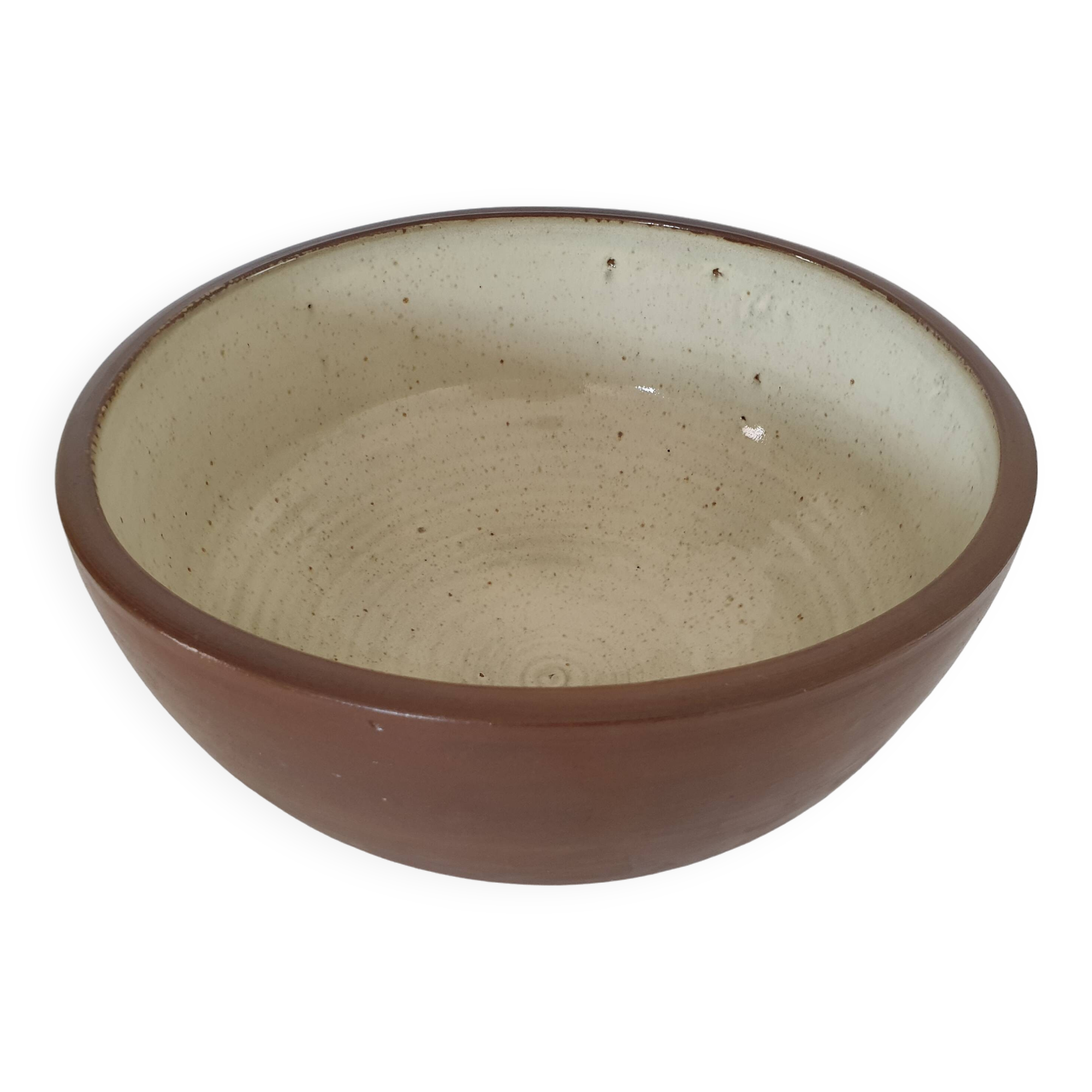Large stoneware salad bowl Ø 30cm - Signature to identify La Borne? Puisaye?