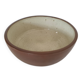Grand Saladier en grès  Ø 30cm - Signature à identifier La Borne ? Puisaye ?