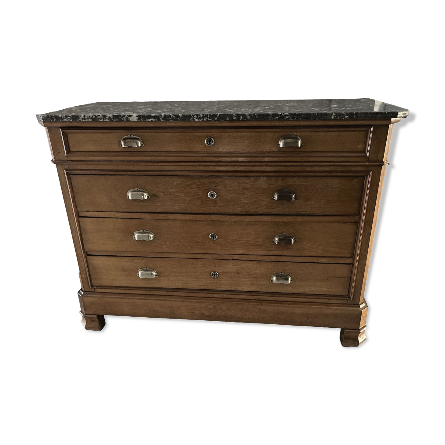 Commode vintage marbre gris