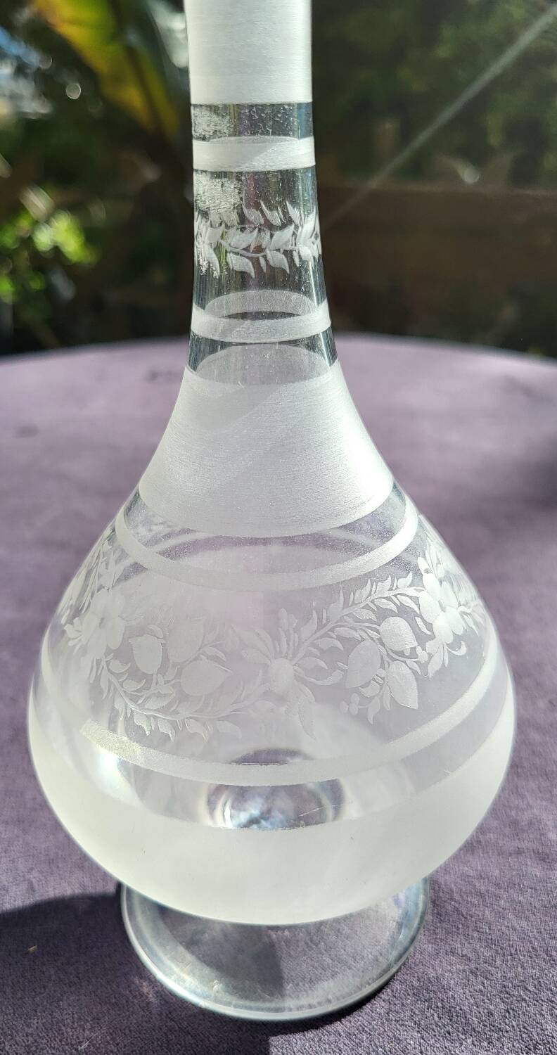 19th century muslin glass carafe