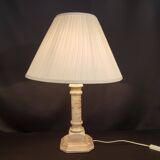 Metal table lamp and pleated lampshade