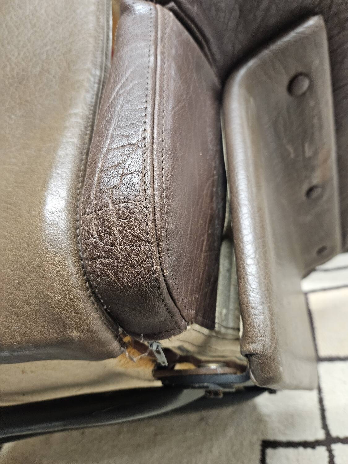 Vintage leather lounge chair 1960