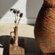 Large oval basket Indonesian weaving with lid H65 D50