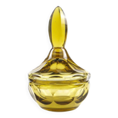Bonbonnière Art Déco, cristal de citrine, Moser, Tchécoslovaquie, années 1930