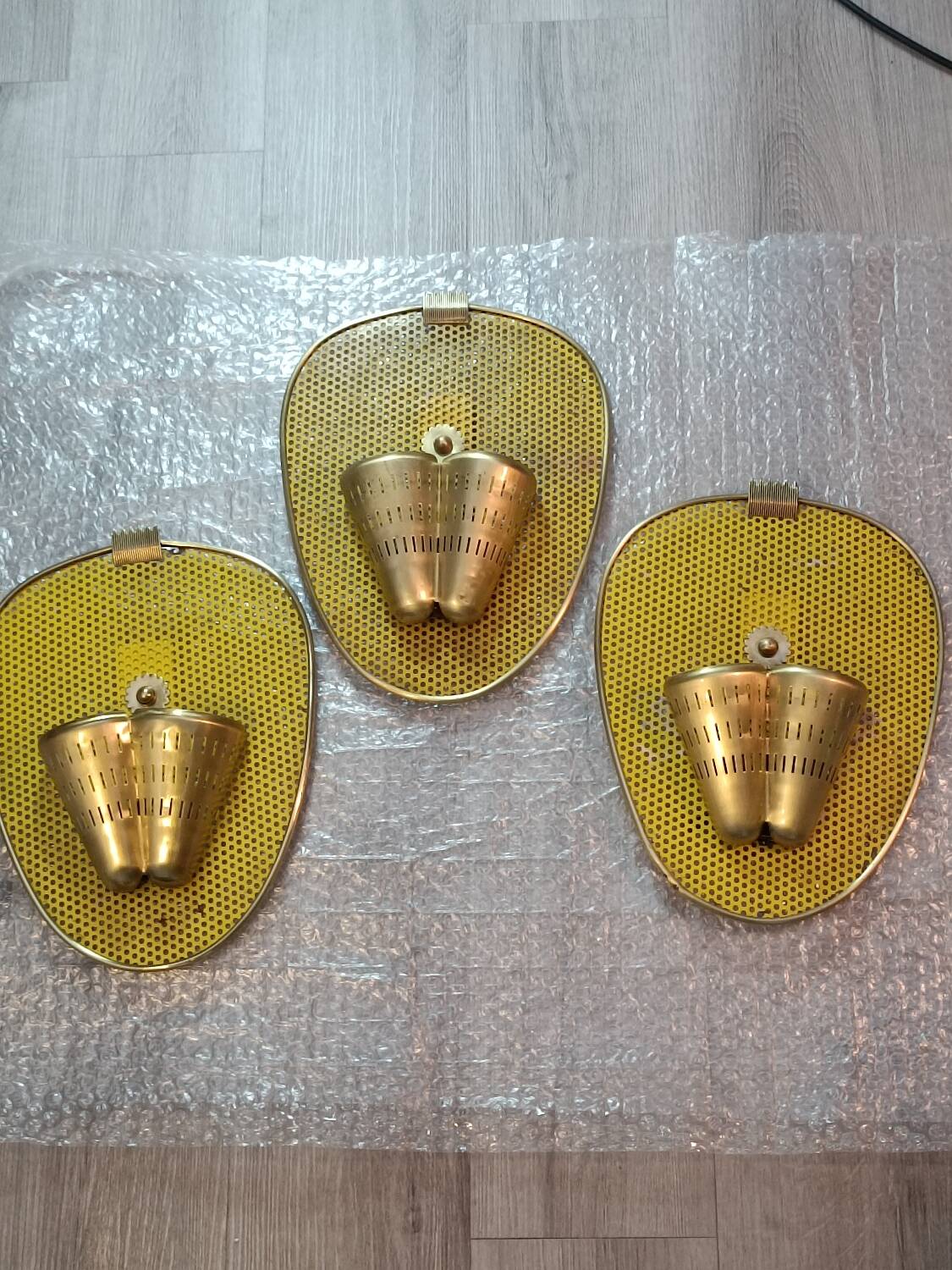 Set of 1950s wall lights