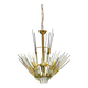Murano Glass Rod Brass Chandelier, Italy, 1970s