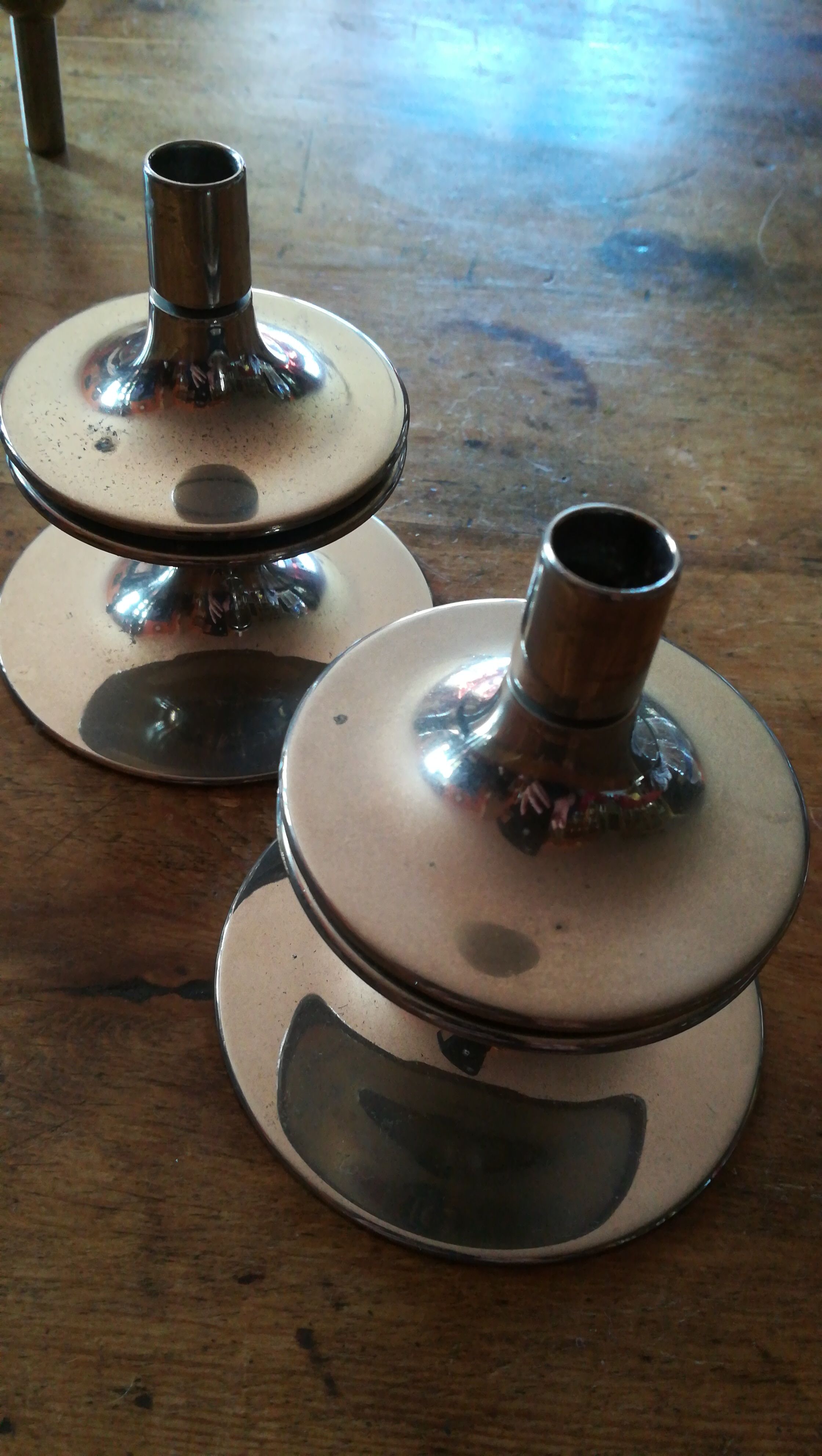 Nagel candle holders in chromed metal 1960/70