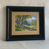 Landscape, watercolor painting 1940er