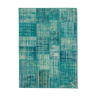 Tapis anatolien surteint fait à la main 175 cm x 242 cm tapis patchwork turquoise