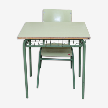 Bureau et chaise école vintage italien