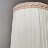 Danish wooden lamp with pleated fabric lampshade, 1970