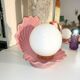 Ceramic shell lamp and opaline bead, saint-jacques, france, 1980