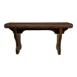 Banc en bois vernis foncé