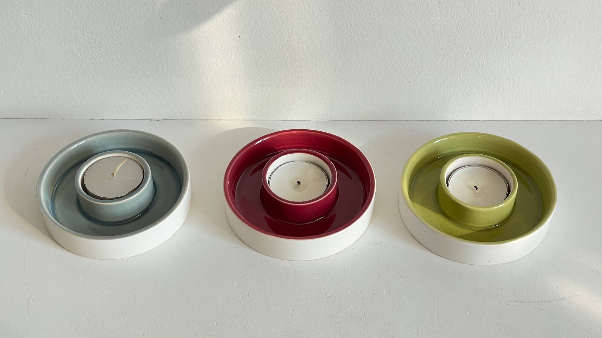 BOUGEOIRS Cracked Ceramic Candle Holder