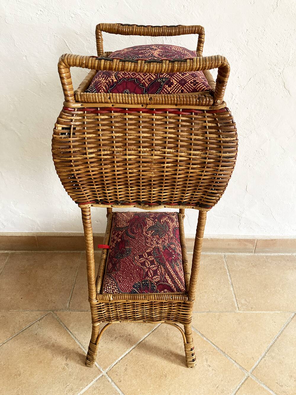 Rattan and textile worker, 2 chests, 1960s