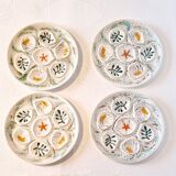 Interesting French porcelain oyster dish MBFA Pornic hand-painted marine M.