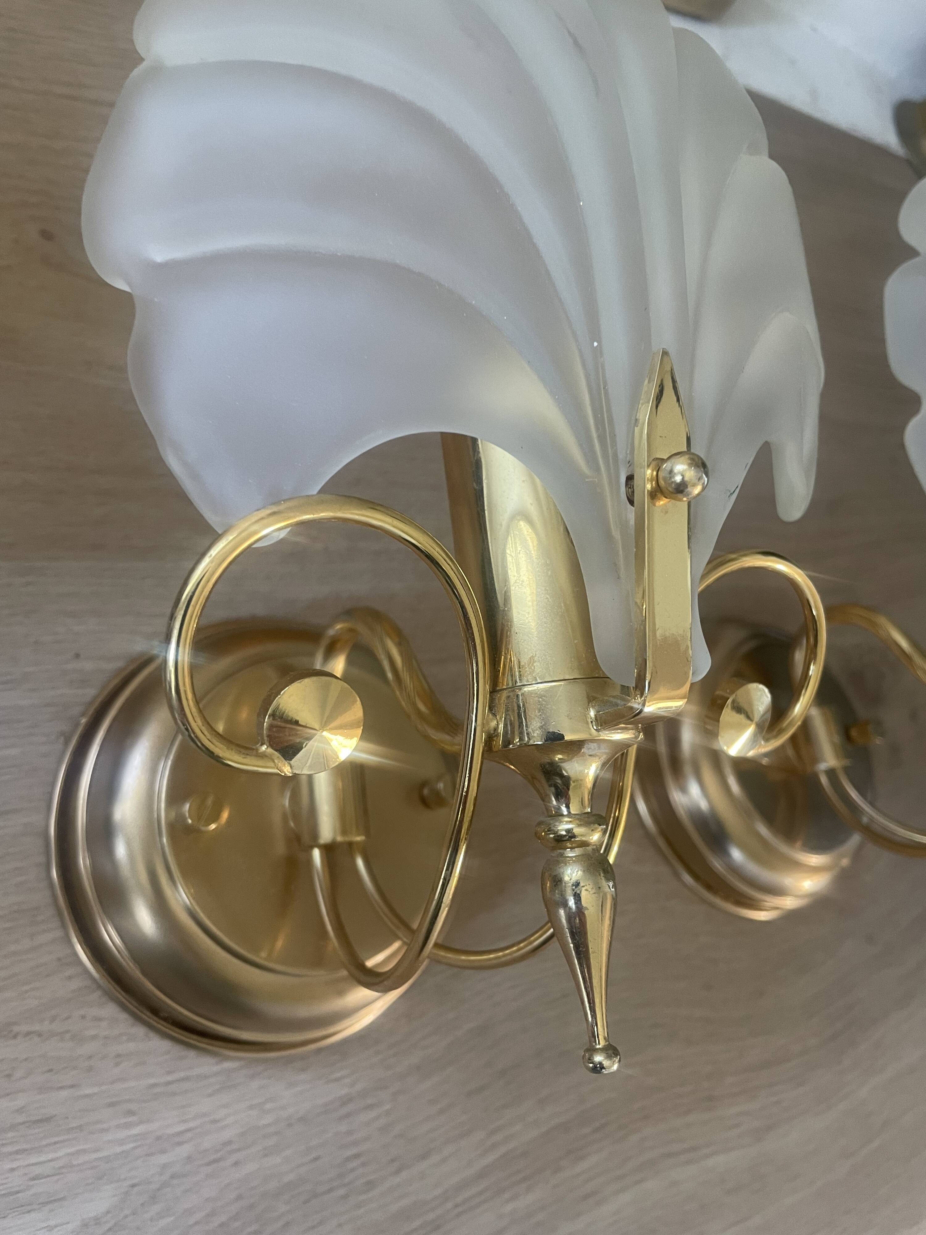 Pair of vintage shell wall lights