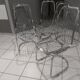 Suite of 6 vintage chrome metal chairs 1970