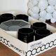 Arcoroc black octagonal coffee set