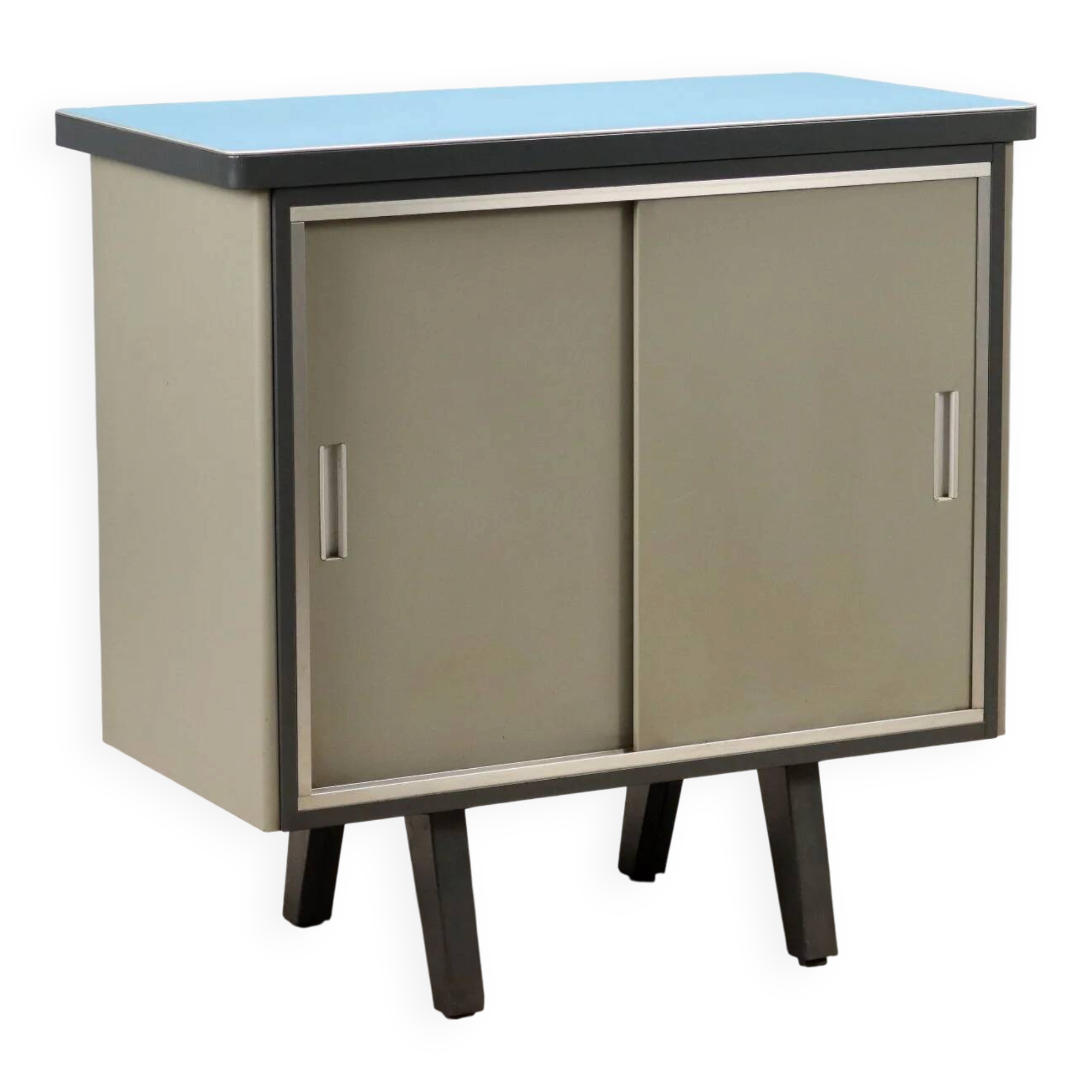 Vintage lacquered metal storage furniture, design, Italy, 1960s