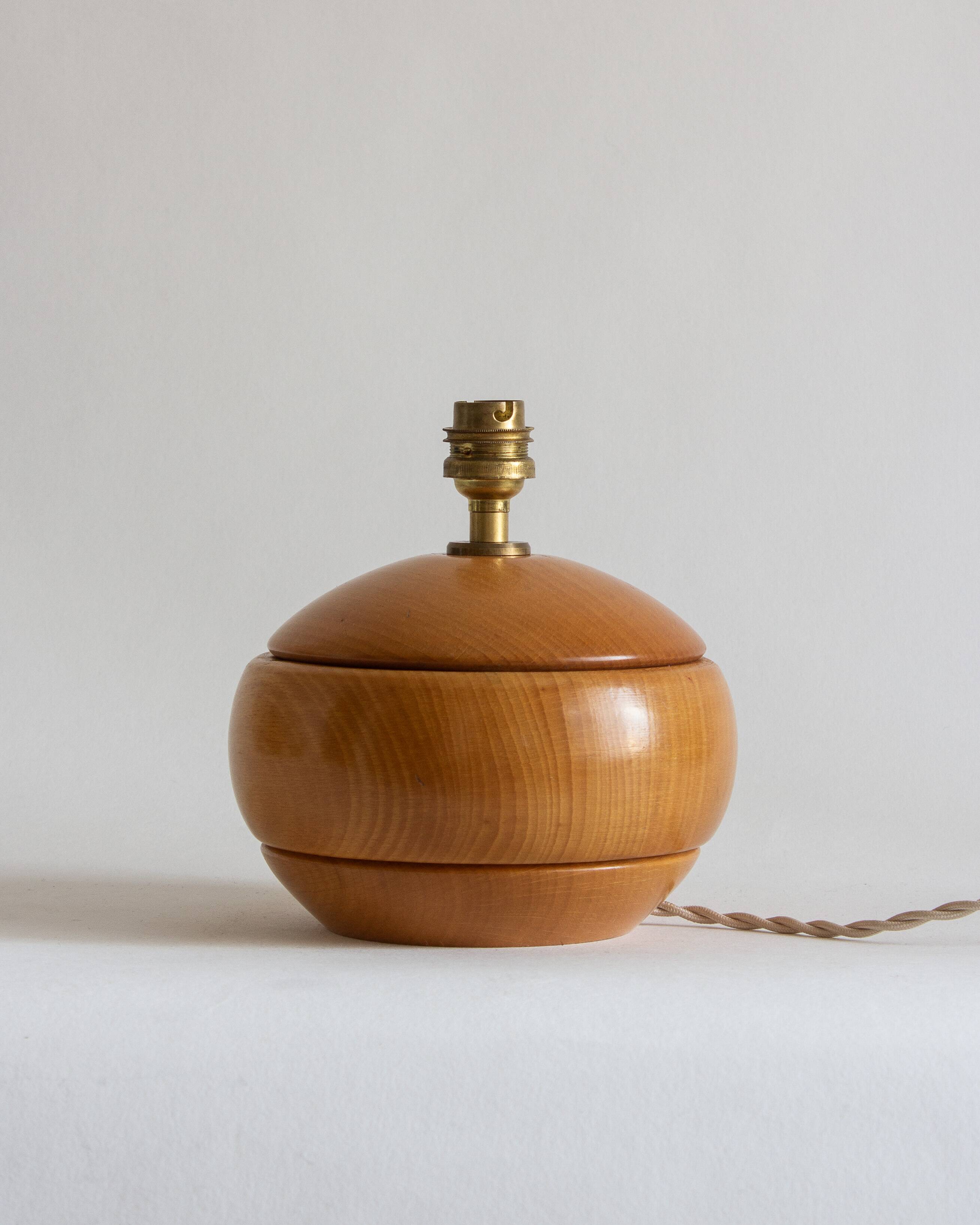Blond wood lamp base, 70s