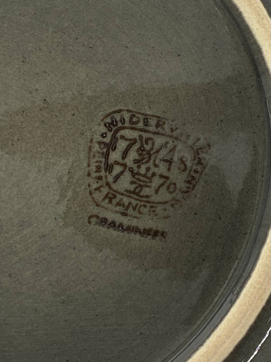 Vintage Niderviller Graminées earthenware plate/salad bowl service