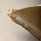 Sigurd Ressell Falcon Chair with Ottoman in brown leather for Vatne Møbler