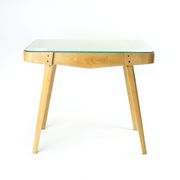 Table basse du milieu du siècle en chêne et verre, Tchécoslovaquie Années 1960