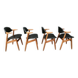 Vintage Cowhorn Dining Chairs by Tijsseling Meubelfabriek, Hulmefa, 1960s,