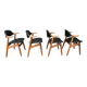 Chaises de salle à manger vintage Cowhorn par Tijsseling Meubelfabriek, Hulmefa, 1960,