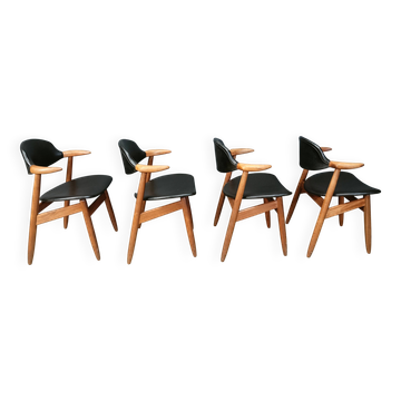 Vintage Cowhorn Dining Chairs by Tijsseling Meubelfabriek, Hulmefa, 1960s,