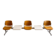 Vintage 3-seater waiting bench with integrated tables - 1970s