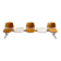 Vintage 3-seater waiting bench with integrated tables - 1970s