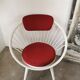 Swedish armchair circle Yngve Ekström, white and red