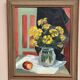 Original Swedish Oil on Panel from the 1940s – "Floral Still Life" by B. Segerdahl – Signed – Framed – 56 × 48 cm (22" × 18.9")