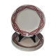 6 flat plates vintage art deco - red décor