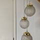 Vintage art deco triple globe waterfall pendant light in frosted glass